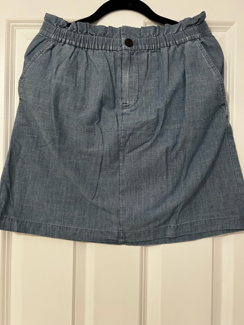 NWT JCrew Light Blue Denim Paperbag Waist Skirt, sz 6 - Picture 3 of 4